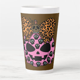 Halloween,Schedel Patroon ,Gezicht Pompoen, Modern Latte Mok