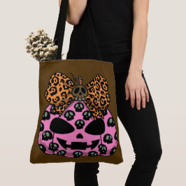 Halloween, Schedel Patroon, Gezicht Pompoen Tote Bag