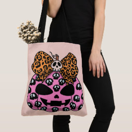 Halloween, Schedel Patroon, Gezicht Pompoen Tote Bag