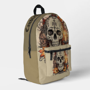 Halloween,Schedel Patroon, Kaarslicht Calavera,  Bedrukte Rugzak