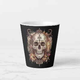 Halloween,Schedel Patroon, Kaarslicht Calavera, Latte Mok