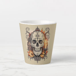 Halloween,Schedel Patroon, Kaarslicht Calavera, Latte Mok