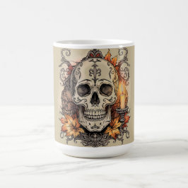 Halloween,Schedel Patroon, Kaarslicht Calavera, Magische Mok
