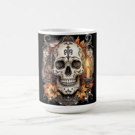Halloween,Schedel Patroon, Kaarslicht Calavera, Magische Mok
