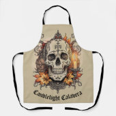 Halloween,Schedel Patroon, Kaarslicht Calavera, Schort (Voorkant)