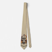Halloween,Schedel Patroon, Kaarslicht Calavera, Stropdas (Voorkant)