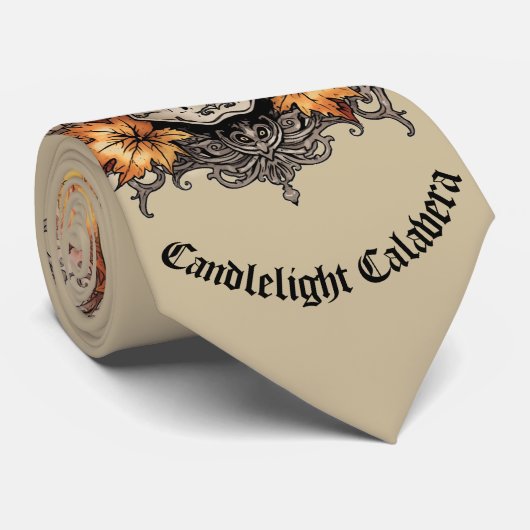 Halloween,Schedel Patroon, Kaarslicht Calavera, Stropdas (Opgerold)