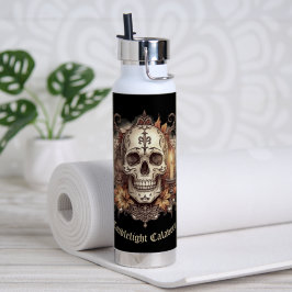 Halloween,Schedel Patroon, Kaarslicht Calavera,  Waterfles