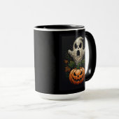Halloween Schedel Pompoen Gotische Stipkunst Mok (Voorkant rechts)