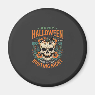 Halloween Schedel Pompoen Jacht Nacht Ontwerp_1 Magneet