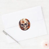 Halloween schedel pompoen sticker (Envelop)