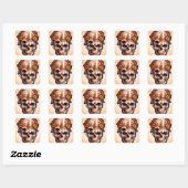 Halloween schedel pompoen sticker (Vel)