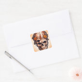 Halloween schedel pompoen sticker (Envelop)