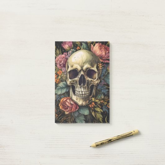 Halloween Schedel Post-it® Notes (Op bureau)
