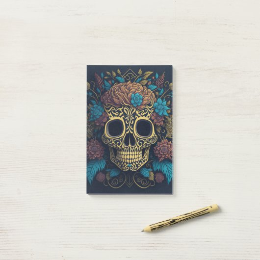 Halloween Schedel Post-it® Notes (Op bureau)