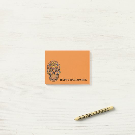 Halloween Schedel Post-it® Notes (Op bureau)