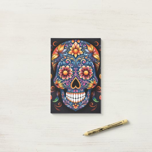 Halloween Schedel Post-it® Notes (Op bureau)
