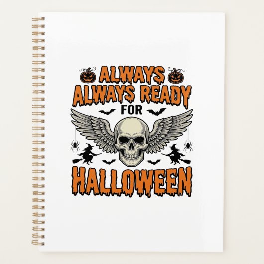 Halloween Schedel Shirt Vintage Gravure Griezelig Planner (Voorkant)