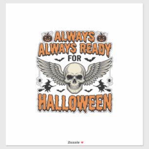 Halloween Schedel Shirt Vintage Gravure Griezels S Sticker