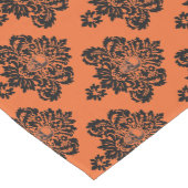 Halloween schedel Sinaasappel zwart gotisch damast Medium Tafelloper (Hoek)