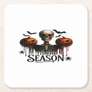 Halloween Schedel Skelet Kartonnen Onderzetters