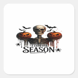 Halloween Schedel Skelet Vierkante Sticker