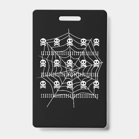 Halloween Schedel Spinnenweb Kostuum Trick Or Trea Badge (Voorzijde)