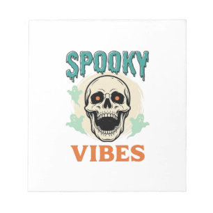 Halloween Schedel Spookstemming Vintage Horror_1 Notitieblok