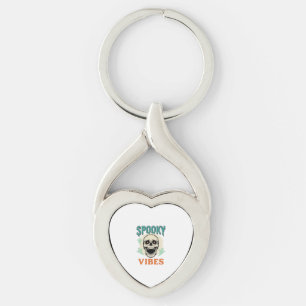Halloween Schedel Spookstemming Vintage Horror_1 Sleutelhanger