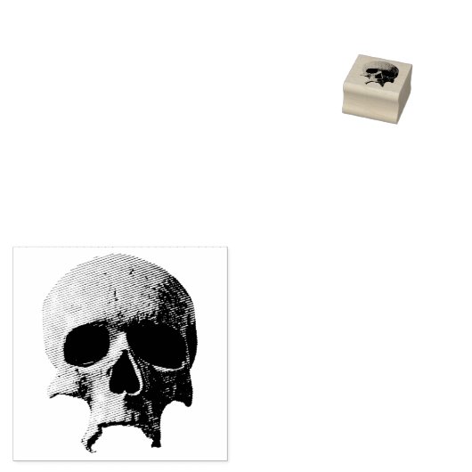 Halloween schedel stempel, spooky gothic zwart rubberstempel (Gestempeld)