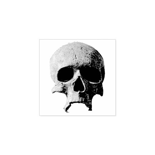 Halloween schedel stempel, spooky gothic zwart rubberstempel (Afrduk)