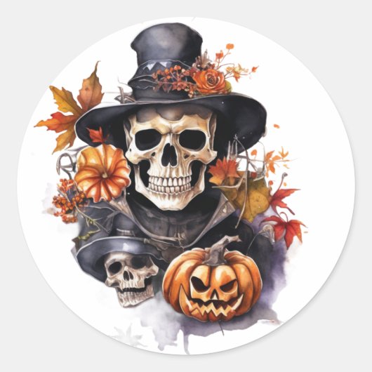 Halloween schedel Stickers (Voorkant)