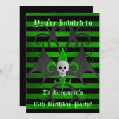 Halloween schedel verjaardag kaart (Voorkant / Achterkant)