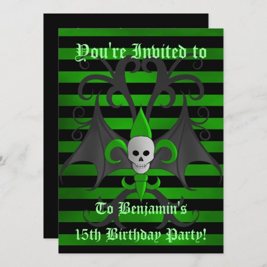 Halloween schedel verjaardag kaart (Voorkant / Achterkant)