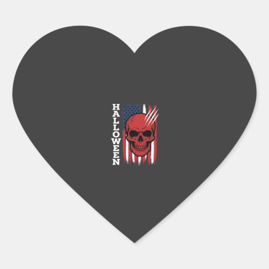 Halloween Schedel Vlag Vector Ontwerp_1 Hart Sticker (Voorkant)