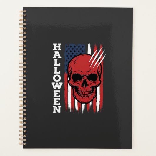 Halloween Schedel Vlag Vector Ontwerp_1 Planner (Voorkant)