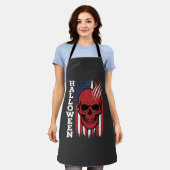 Halloween Schedel Vlag Vector Ontwerp_1 Schort (Gedragen)
