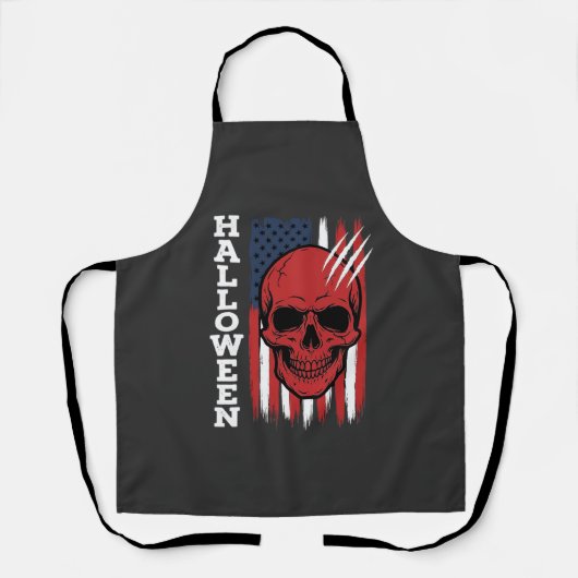 Halloween Schedel Vlag Vector Ontwerp_1 Schort (Voorkant)