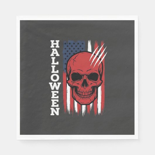 Halloween Schedel Vlag Vector Ontwerp_1 Servet (Voorkant)