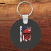 Halloween Schedel Vlag Vector Ontwerp_1 Sleutelhanger (Voorkant)