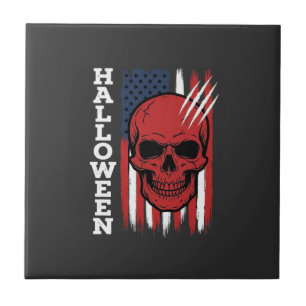 Halloween Schedel Vlag Vector Ontwerp_1 Tegeltje