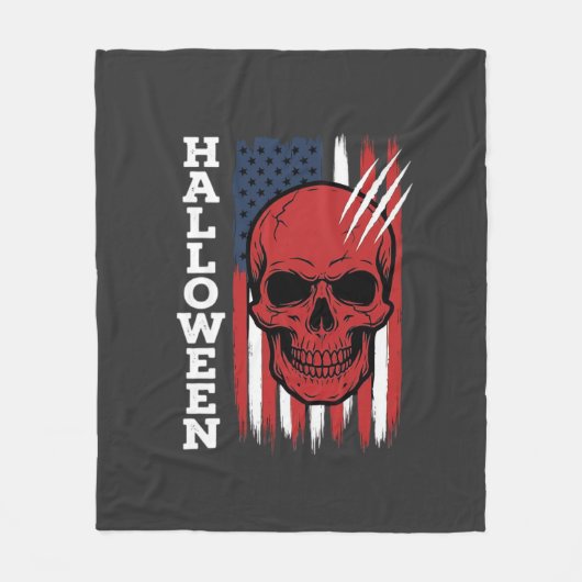 Halloween Schedel Vlag Vectorontwerp_1 Fleece Deken (Voorkant)