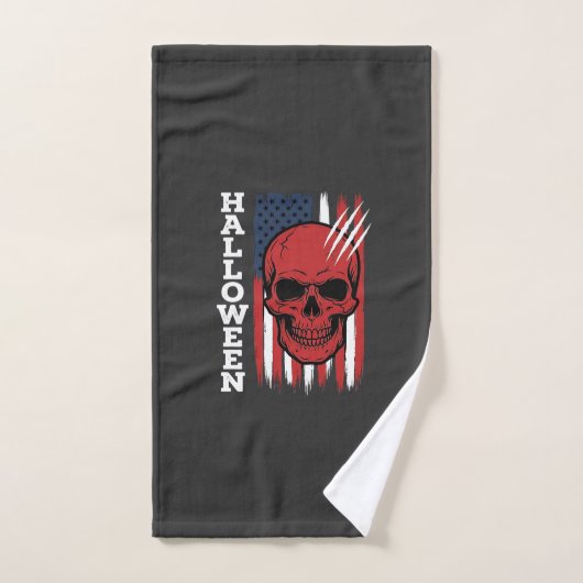 Halloween Schedel Vlag Vectorontwerp_1 Handdoek (Handdoek)