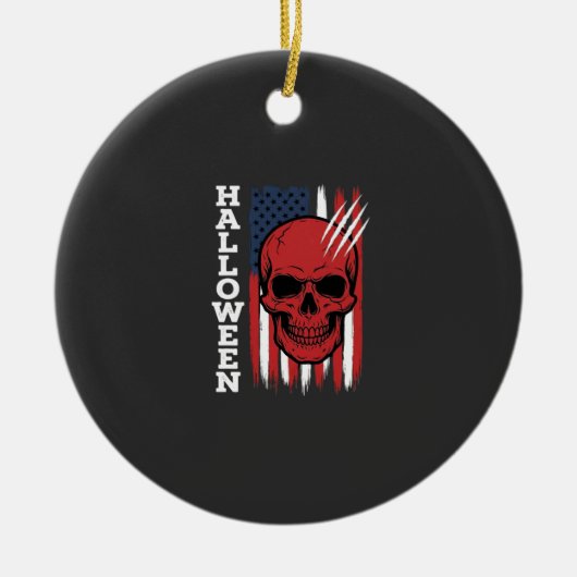 Halloween Schedel Vlag Vectorontwerp_1 Keramisch Ornament (Voorkant)