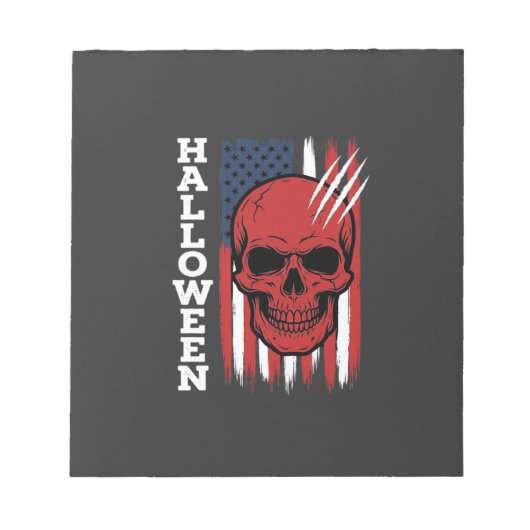 Halloween Schedel Vlag Vectorontwerp_1 Notitieblok (Voorkant)