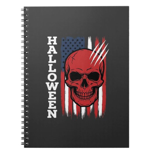 Halloween Schedel Vlag Vectorontwerp_1 Notitieboek (Voorkant)