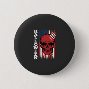 Halloween Schedel Vlag Vectorontwerp_1 Ronde Button 5,7 Cm