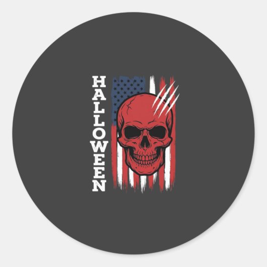 Halloween Schedel Vlag Vectorontwerp_1 Ronde Sticker (Voorkant)