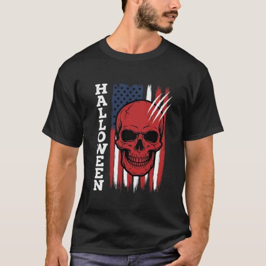 Halloween Schedel Vlag Vectorontwerp_1 T-shirt (Voorkant)