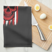 Halloween Schedel Vlag Vectorontwerp_1 Theedoek (Quarter Fold)